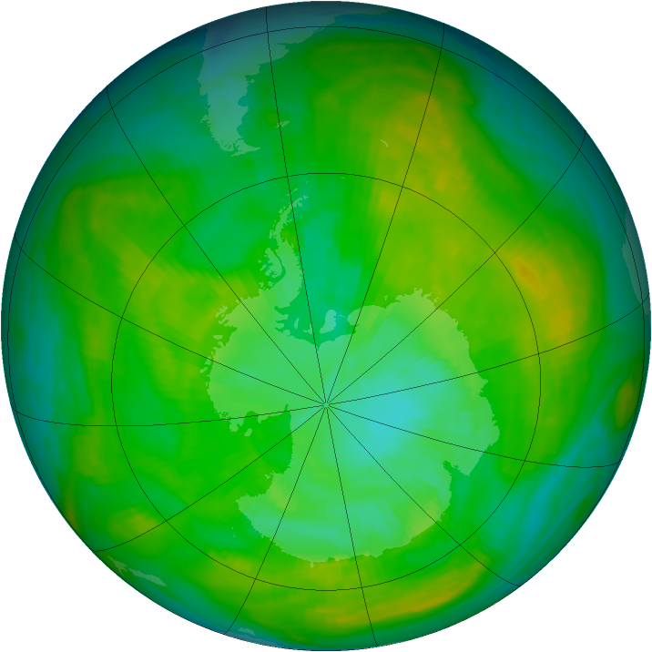 Antarctic ozone map for 05 January 1979
